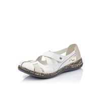 Rieker Ballerines femme à lanières 46367 80 – greige / blanc – Taille 36