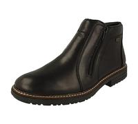 Rieker 33160-00 Bottes imperméables en cuir noir avec double fermeture éclair pour homme, Noir , 41 EU