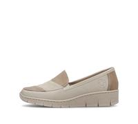 Rieker, 53785 E, Femme Mocassin Beige bi-matière - 39 EU