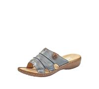 Rieker 60876 Mules, Blau (whitedenim/Nuss / 12), 40 EU