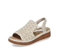 Rieker Sandales compensées pour femme 62741, beige, 43 EU