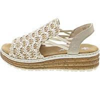 Rieker Sandales compensées pour femme 62741 beige Taille 42
