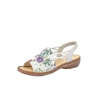 Rieker 628D1 Femme Sandale à lanières,Sandales à lanières,Chaussures d'été,Confortable,Plat,ice-multi/weiss/90,40 EU / 6.5 UK