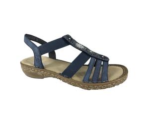 Rieker - 628G9 Sandal - Femme - Chaussures - Bleu - Taille: 39 EU