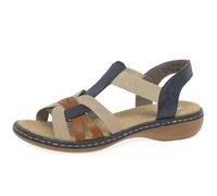 Rieker 65918 Sandales à lanières élastiques, Vert, 42 EU