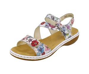 Rieker 659c7-92 Whisper Confortables Sandales De Mode En Fleur Blanche 41 White