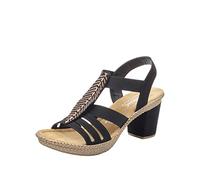 Rieker 66526 femme Sandales Bout fermé, Noir (Schwarz 00), 38 EU