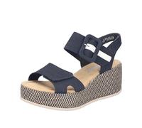 Rieker 69450 Sandales compensées pour femme, bleu, 40 EU