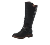 Rieker Femme 94789 Botte Haute Jusqu'au Genou, Noir 00, 42 EU