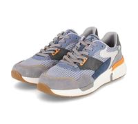 Rieker Baskets basses pour homme, gris, orange, cuir et textile, Bleu combiné., 40 EU
