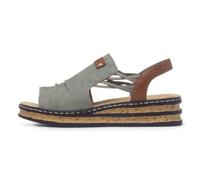 Rieker Antistress Sandales vertes à bout ouvert pour femme, Vert, 39 EU