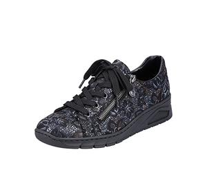 Rieker Autumn Womens Trainers 36 EU Black Metallic Print