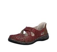 Rieker Ballerines à lanières marron / rouge foncé, Taille 38