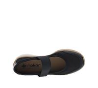 Rieker - Ballerines Emboitant Marine à Talon Plat avec surpiqûres Ton sur Ton