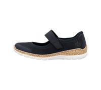 Rieker - Ballerines Emboitant Marine à Talon Plat avec surpiqûres Ton sur Ton