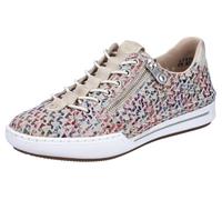 Rieker – Tennis en cuir multicolores ajourées sur les côtés, semelle plate, zip – Taille 39