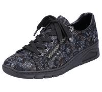 Rieker Baskets basses bleu-gris / rouge pastel / noir, Taille 36