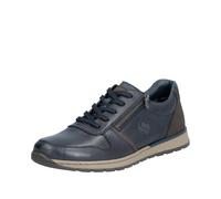 RIEKER® - Sneakers en cuir bleu marine avec semelle à talon plat et zip latéral - Taille numeric_43