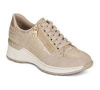Rieker Baskets N4316 – semelle beige, talon compensé, lacets – Femme 40 Beige