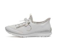 Rieker - Baskets Running Blanc à Semelle Blanche et à Talon compensé Bas avec Slip-on