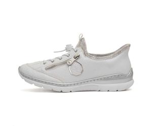 Rieker - Baskets Running Blanc à Semelle Blanche et à Talon compensé Bas avec Slip-on