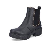 Rieker Bottines noires à talon décroché moyen, zippées avec soufflet élastiqué Taille 38