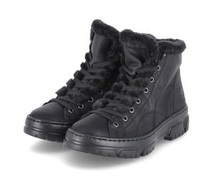 Rieker Bottes à lacets pour femme noires, Noir, 36 EU