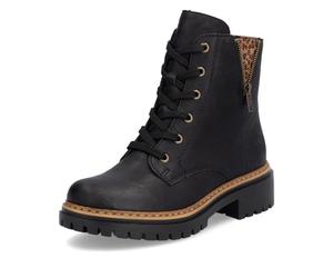 Rieker Bottes de motard Schnürstiefel pour femme, Noir 00, 36 EU