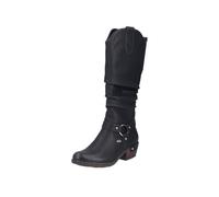 Rieker Bottes montantes 93670 – Noir, zip, bride à la cheville, talon décroché bas – 38 EU