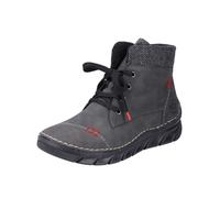 Rieker Bottines à lacets gris foncé / rouge, Taille 41