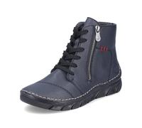 Rieker Bottines bleu marine à talon plat, fermeture zippée et lacets Taille 38