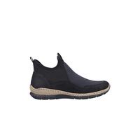 Rieker Bottines Chelsea Femme Noir, Cuir Synthétique, Semelle Plate