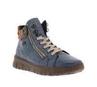 Rieker® - Bottines en cuir bleues à talon plat avec des lacets plats et 2 zips - Taille numeric_37