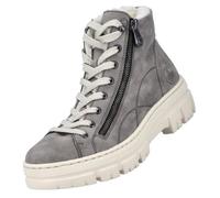 RIEKER Bottines fourrées femme gris - talon bloc 45 mm, zip, synthétique 38