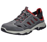 Rieker Chaussure de sport à lacets gris basalte / rouge vif, Taille 41