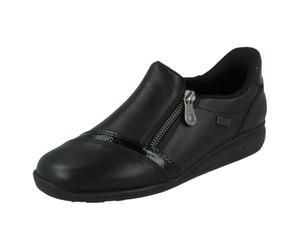 Rieker Chaussures à talons en cuir extra larges pour femme - Résistantes à l'eau - 47264