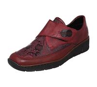 Rieker Chaussures Basses pour Femme Mocassin, Couleur : Rouge, 40 EU