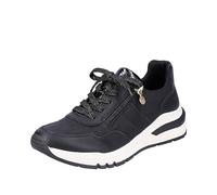 Rieker Chaussures Confortables pour Femme M6601 - Chaussures Basses à Lacets - Semelle lâche, Noir 00., 41 EU Large