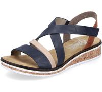 Rieker Chaussures Femmes Sandales compensées Sandales V3663, Taille:42 EU, Couleur:Bleu