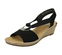 Rieker Damen 624H6 Sandalen, Sandale, schwarz,