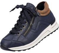 Rieker Damen High Top Sneaker fermeture éclair semelles amovibles chaussures à lacets N1400, Taille:42 EU, Couleur:Bleu
