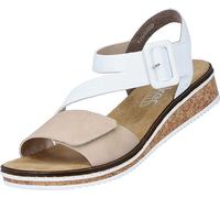 Rieker Damen Keil-Sandaletten Weiß/Beige