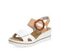 Rieker Sandales compensées pour femme 67476 Blanc Combi Taille 38/39 EU