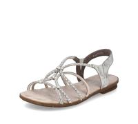 Rieker Sandales à lanières 64270 pour femme beige clair/argent/blanc perle Taille 36
