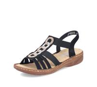 Rieker Damen Pantoletten V2870, Frauen Slipper,Gartenschuhe,Sommerschuhe,sommerclogs,Schlupfschuhe,schluepfschuhe,Slides,Schwarz (00),37 EU / 4 UK