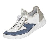 Rieker Damen Slipper Weiß/Blau