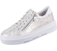Rieker Damen Sneaker Plateau crackled Metallic Zip M1953, Taille:41 EU, Couleur:Blanc