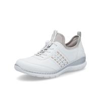 Rieker Elastic Toggle Laces Stretchy Women's Leather Shoes (Weißsilber, EU 38)