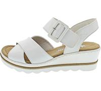 Jamaica Sandales à talon compensé pour femme, blanc, 41 EU