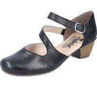 Rieker Escarpins femme 41780 - Slingback cuir, bracelet cheville, confortable - Noir 41 EU